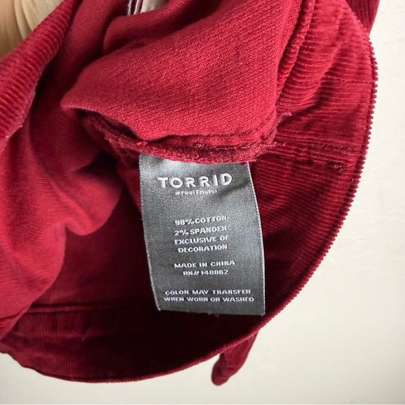 Torrid Rhubarb Red Corduroy Sherpa Collar Trucker Jacket 1X 40990043 - Picture 7 of 13